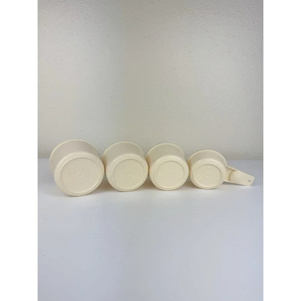 Set Of Tupperware 761-6 Stack Nesting Measuring Cups Almond Beige Replacements 4